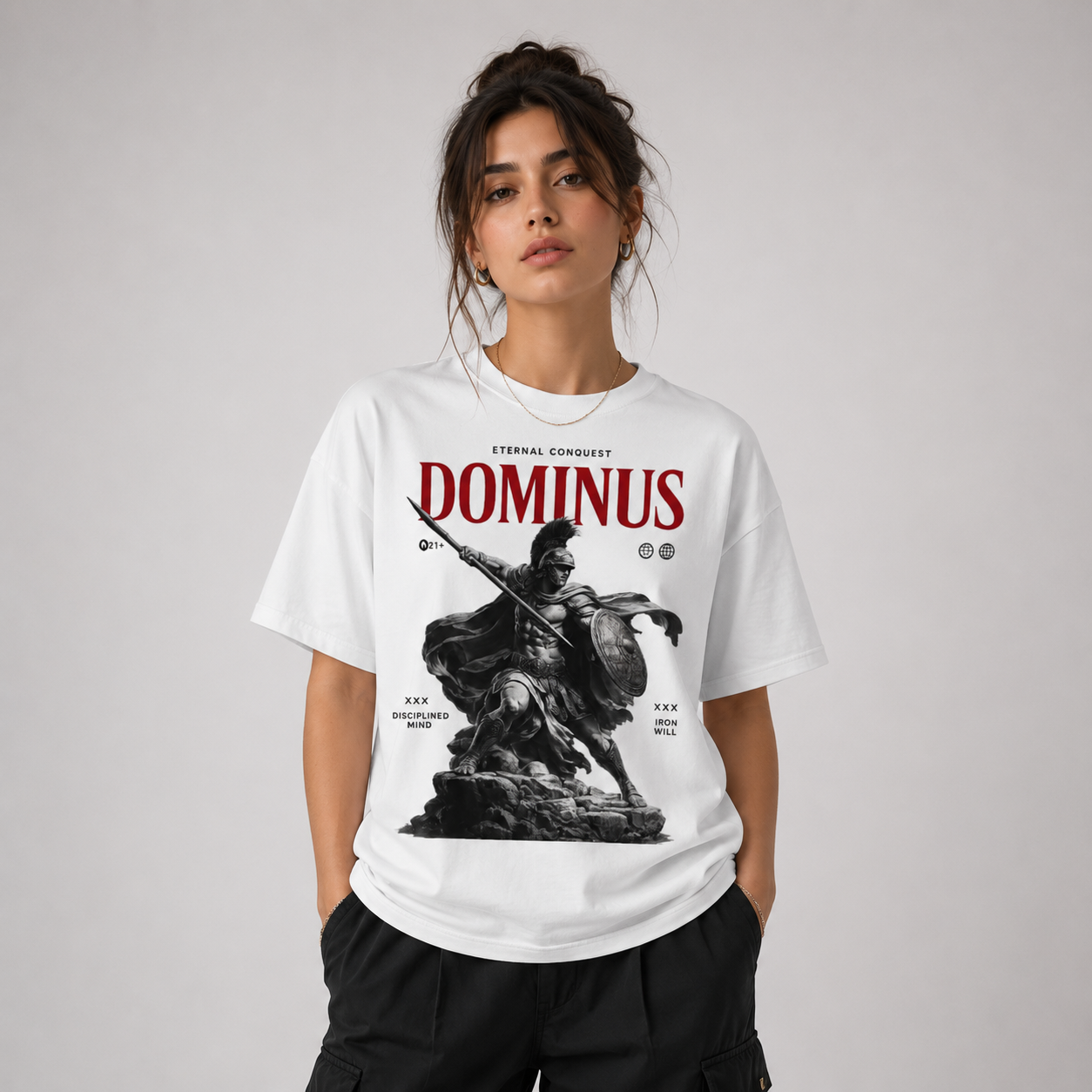 Dominus Spartan Tee — Graphic Roman Warrior Shirt