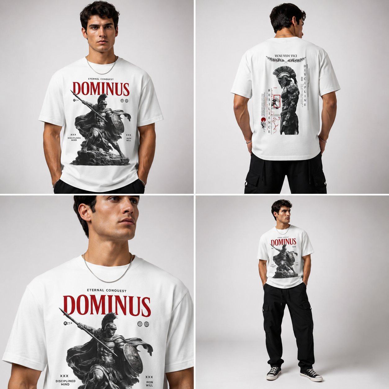 Dominus Spartan Tee — Graphic Roman Warrior Shirt
