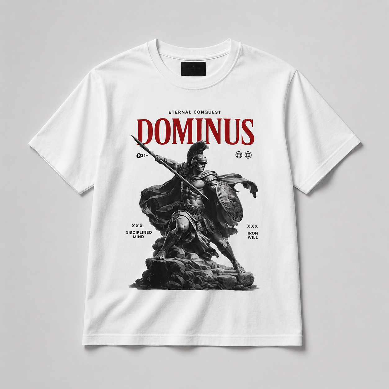 Dominus Spartan Tee — Graphic Roman Warrior Shirt