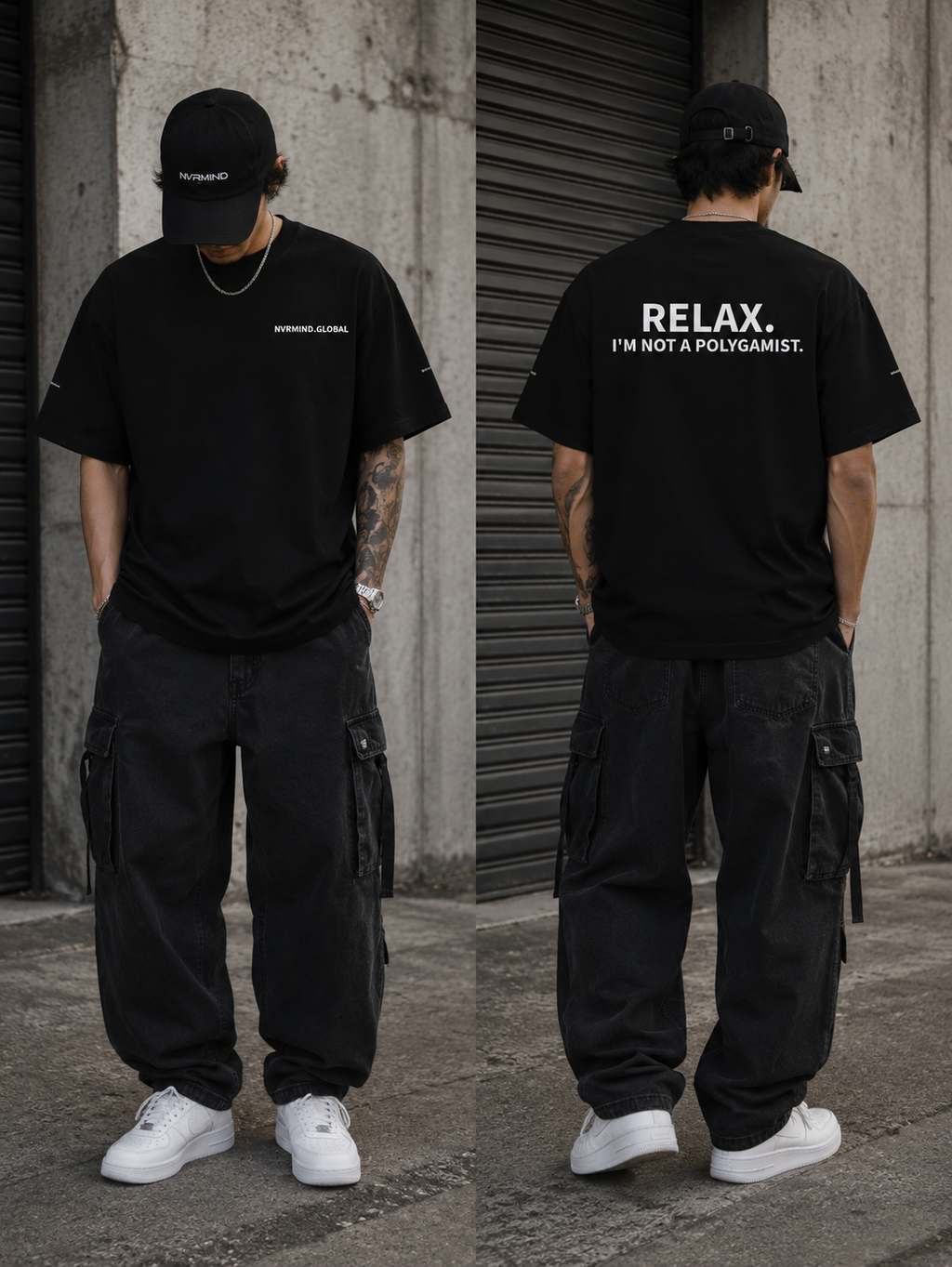 BLACK - IM NOT A POLYGAMIST T-SHIRT