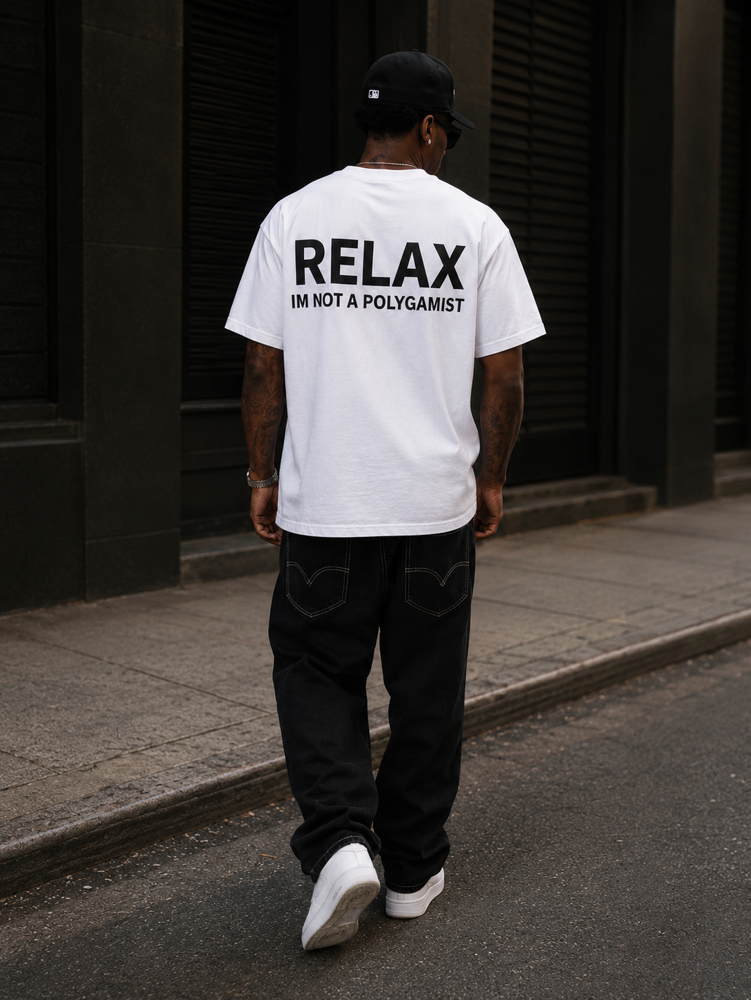 WHITE - RELAX I'm Not a Polygamist T-Shirt